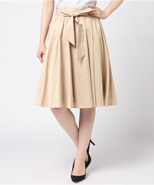 archives（アルシーヴ）の「ベルト付フレアスカート（スカート・レディース・ブラック/ベージュ/ラベンダー・MEDIUM）」の3枚目の写真