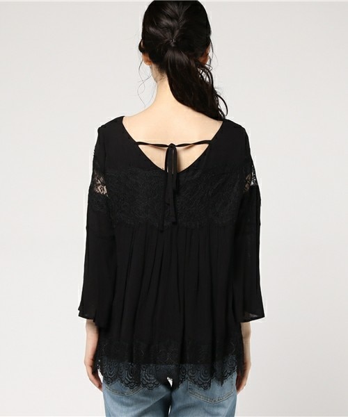 archives（アルシーヴ）の「ベルスリーブレースプルオーバー（シャツ/ブラウス・レディース・オフホワイト/ブラック/オレンジ・MEDIUM）」の6枚目の写真