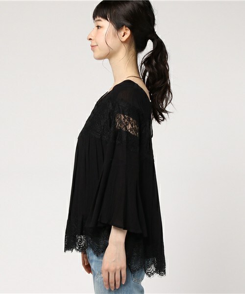 archives（アルシーヴ）の「ベルスリーブレースプルオーバー（シャツ/ブラウス・レディース・オフホワイト/ブラック/オレンジ・MEDIUM）」の5枚目の写真