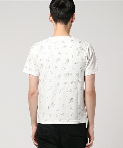 MIND BLOW（マインドブロウ）の「音符パターン プリントTシャツ（Tシャツ/カットソー・メンズ・ホワイト/ホワイト系その他・M/L）」の4枚目の写真