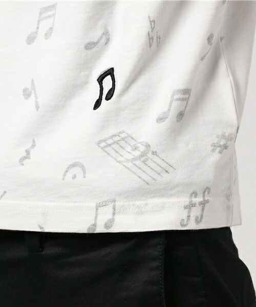 MIND BLOW（マインドブロウ）の「音符パターン プリントTシャツ（Tシャツ/カットソー・メンズ・ホワイト/ホワイト系その他・M/L）」の7枚目の写真