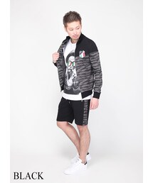 トラックジャケットセットアップ MOERY SPORT 迷彩 トリコロールライン 
