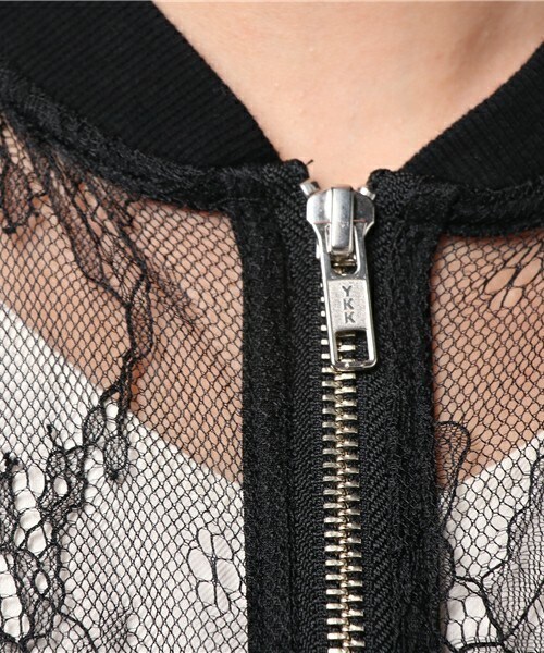 archives（アルシーヴ）の「レース切替ジャケット（ブルゾン・レディース・オフホワイト/ブラック・MEDIUM）」の9枚目の写真