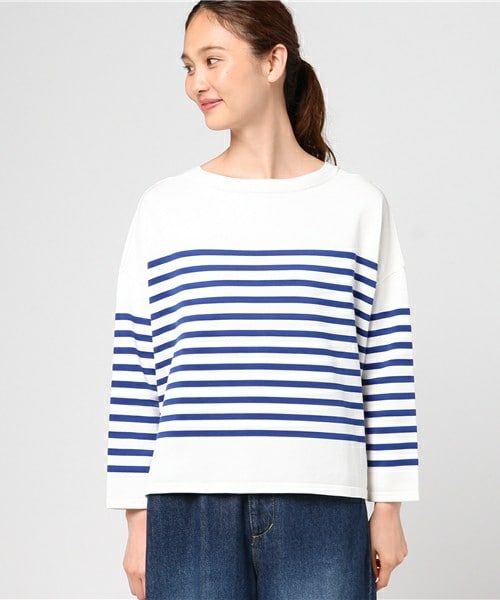＆RC ボーダープルオーバー ブルー ボーダー天竺レイヤード風プルオーバー】｜MELROSE CLAIRE