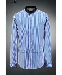 ByTheR | 異素材切り替えストライプシャツ(シャツ/ブラウス)