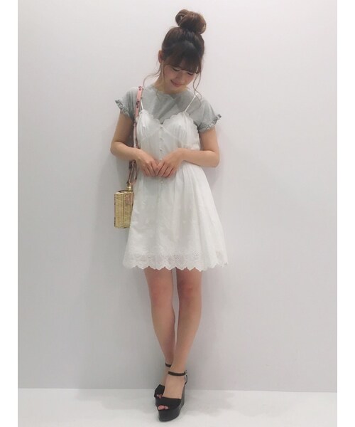 dazzlin（ダズリン）の「【sw】コットンレースキャミワンピース（ワンピース/ドレス・レディース・オフホワイト/ピンク・S/M）」の18枚目の写真