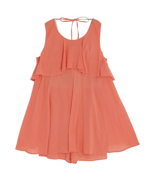 dazzlin（ダズリン）の「【sw】楊柳レイヤードコンビネゾン（ワンピース/ドレス・レディース・オフホワイト/ブラック/オレンジ・S/M）」の3枚目の写真