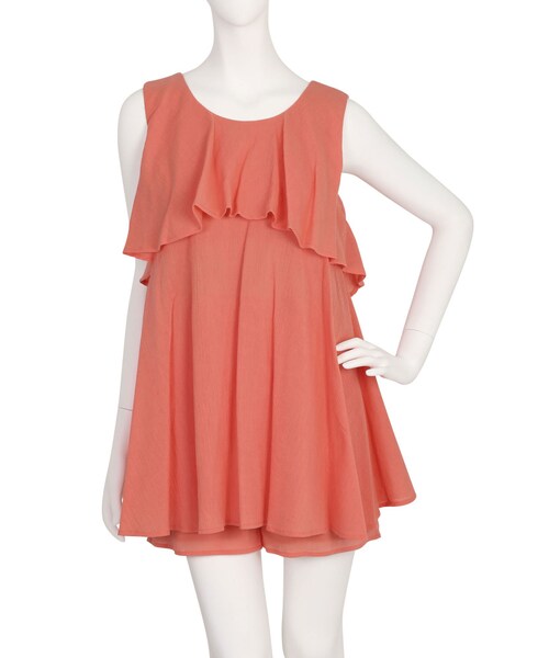 dazzlin（ダズリン）の「【sw】楊柳レイヤードコンビネゾン（ワンピース/ドレス・レディース・オフホワイト/ブラック/オレンジ・S/M）」の17枚目の写真