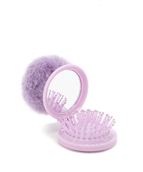 FOREVER 21（フォーエバー トゥエンティーワン）の「ポンポンヘアブラシミラーコンパクト（その他・レディース・LIGHT PINK/LAVENDER・ONE SIZE）」の4枚目の写真