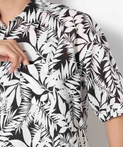 RAGEBLUE（レイジブルー）の「綿麻ボタニカルシャツ（トップス・ホワイト系/グレー系/ベージュ系）」の9枚目の写真