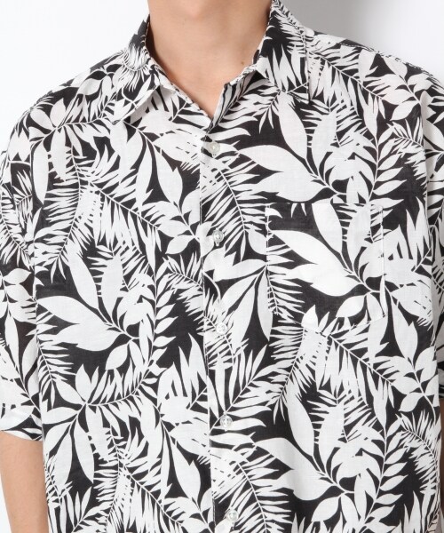 RAGEBLUE（レイジブルー）の「綿麻ボタニカルシャツ（トップス・ホワイト系/グレー系/ベージュ系）」の7枚目の写真