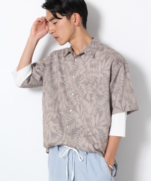 RAGEBLUE（レイジブルー）の「綿麻ボタニカルシャツ（トップス・ホワイト系/グレー系/ベージュ系）」の16枚目の写真