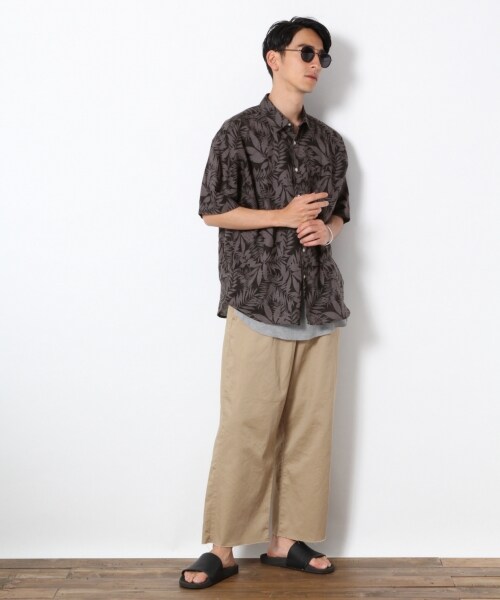 RAGEBLUE（レイジブルー）の「綿麻ボタニカルシャツ（トップス・ホワイト系/グレー系/ベージュ系）」の13枚目の写真