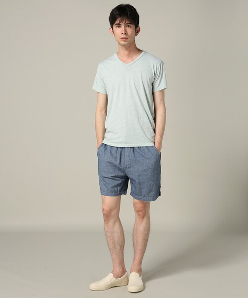 SAVE KHAKI UNITED（セーブカーキユナイテッド）の「Indigo Hopsack Easy Short（パンツ・ブルー/XS/残り1点/S/M/L）」の2枚目の写真