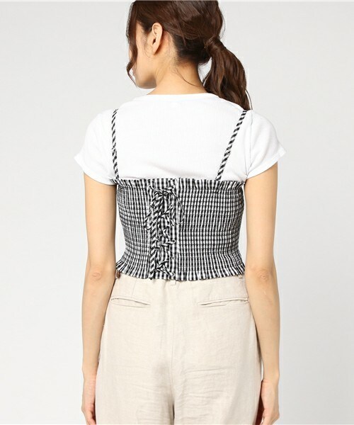 archives（アルシーヴ）の「シャーリングビスチェ（シャツ/ブラウス・レディース・ブラック/ネイビー/ピンク・MEDIUM）」の6枚目の写真