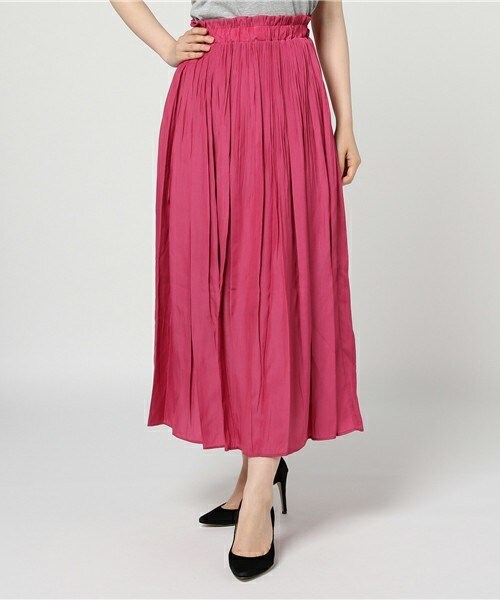 archives（アルシーヴ）の「消しプリーツロングスカート（スカート・レディース・ネイビー/キャメル/ピンク・MEDIUM）」の3枚目の写真