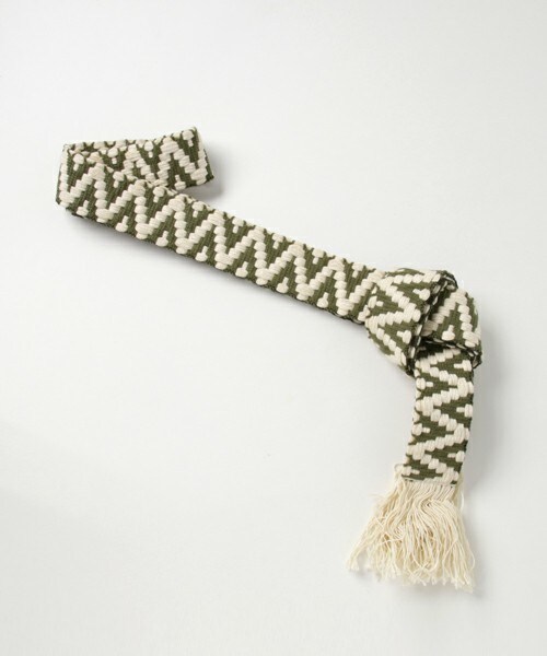 archives（アルシーヴ）の「アフガン調ナロウベルト（ベルト・レディース・ブラック/カーキ・MEDIUM）」の2枚目の写真