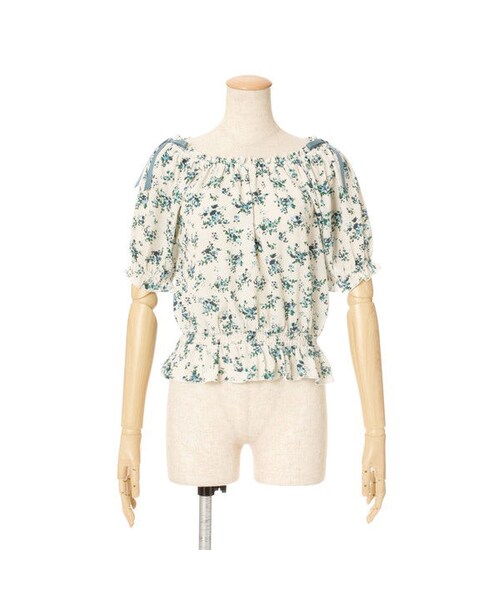 F i.n.t(フィント)の「小花柄半袖オフショルブラウス/F&A(シャツ/ブラウス・レディース・その他)」の3枚目の写真