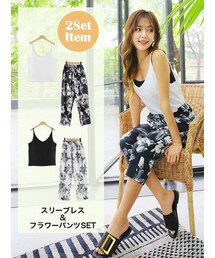 KORMARCH | スリーブレス&フラワーポイントパンツSET(その他パンツ)