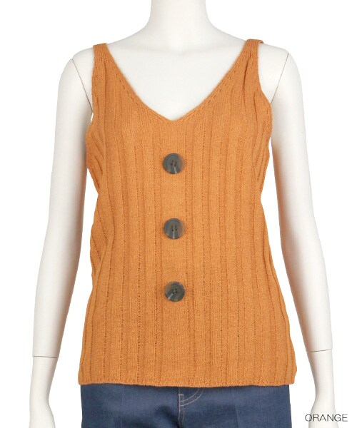 RANDA（ランダ）の「ワイドリブノースリープニット（トップス・レディース・レッド/ベージュ/オレンジ/カーキ・FREE）」の3枚目の写真