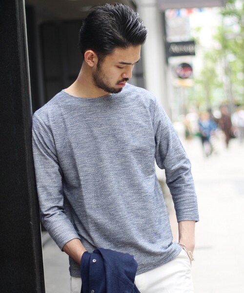 EDIFICE（エディフィス）の「ヨリモクツイードボートネック 7分（トップス・グレーA/S/在庫あり/M/L）」の3枚目の写真