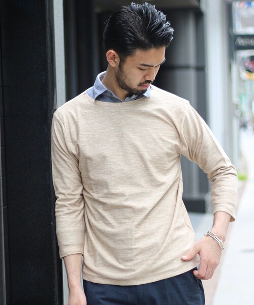 EDIFICE（エディフィス）の「ヨリモクツイードボートネック 7分（トップス・グレーA/S/在庫あり/M/L）」の2枚目の写真