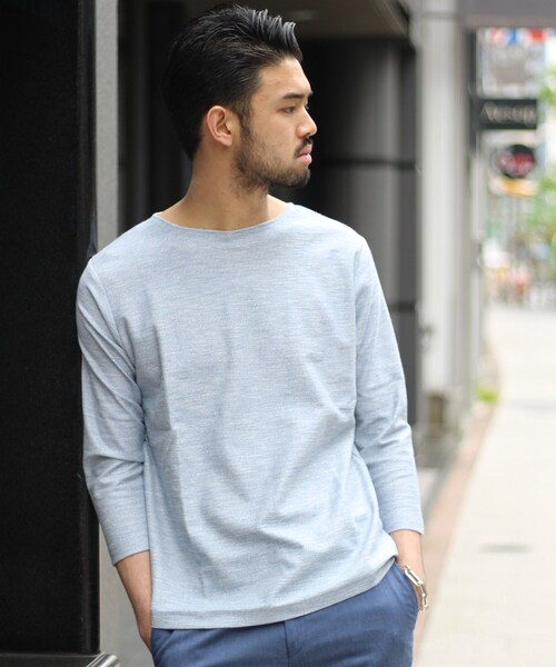 EDIFICE（エディフィス）の「ヨリモクツイードボートネック 7分（トップス・グレーA/S/在庫あり/M/L）」の4枚目の写真