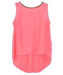 aimoha | バックプリーツチェーンネックシフォントップ(タンクトップ)