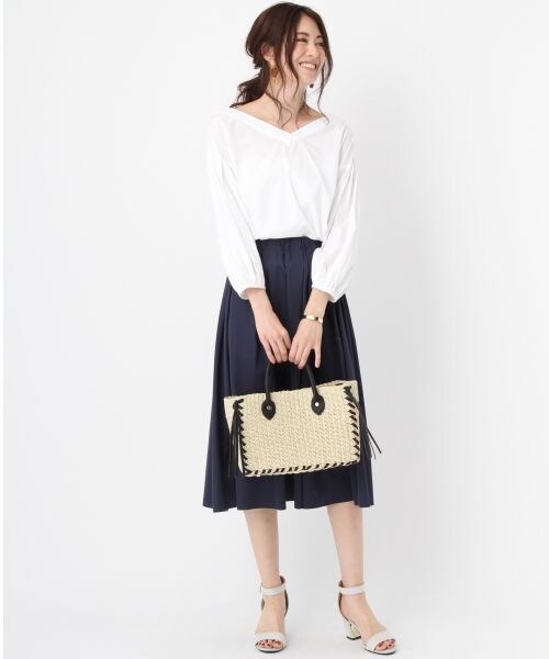 Andemiu（アンデミュウ）の「サイドアミアゲＢＯＸトート（バッグ・グレー/ブラック）」の3枚目の写真