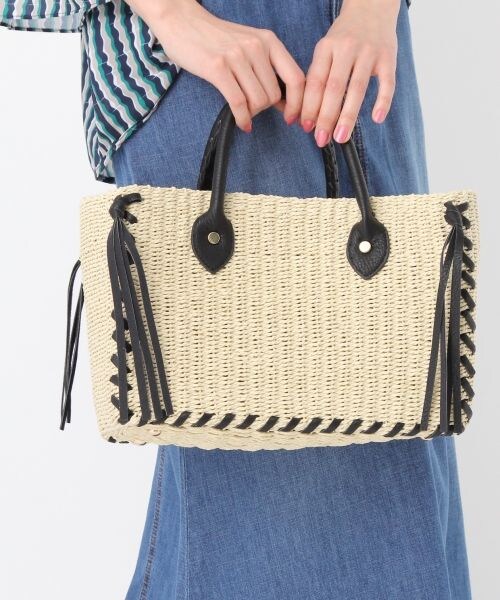 Andemiu（アンデミュウ）の「サイドアミアゲＢＯＸトート（バッグ・グレー/ブラック）」の2枚目の写真