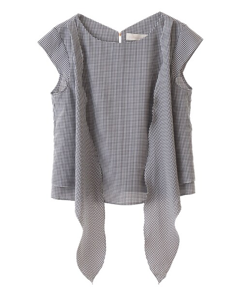 31 Sons de mode（トランテアン　ソン　ドゥ　モード）の「裾結びブラウス×トッパーカーデ【セット商品】（トップス・レディース・スタッフ身長:160cm/オフホワイト/ブラック・36）」の16枚目の写真