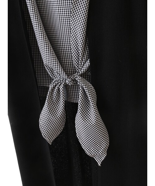 31 Sons de mode（トランテアン　ソン　ドゥ　モード）の「裾結びブラウス×トッパーカーデ【セット商品】（トップス・レディース・スタッフ身長:160cm/オフホワイト/ブラック・36）」の7枚目の写真