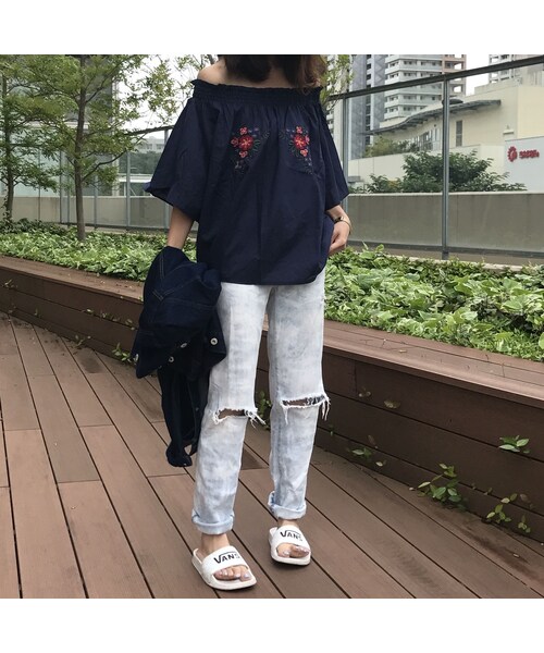 copine（コピン）の「2WAY刺繍入りオフショルブラウス/五分袖プルオーバー(4color)【クリックポスト対象商品】（シャツ/ブラウス・レディース・その他）」の11枚目の写真