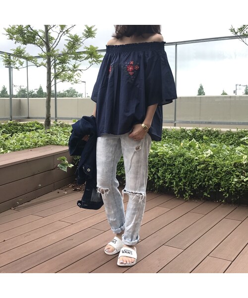 copine（コピン）の「2WAY刺繍入りオフショルブラウス/五分袖プルオーバー(4color)【クリックポスト対象商品】（シャツ/ブラウス・レディース・その他）」の9枚目の写真