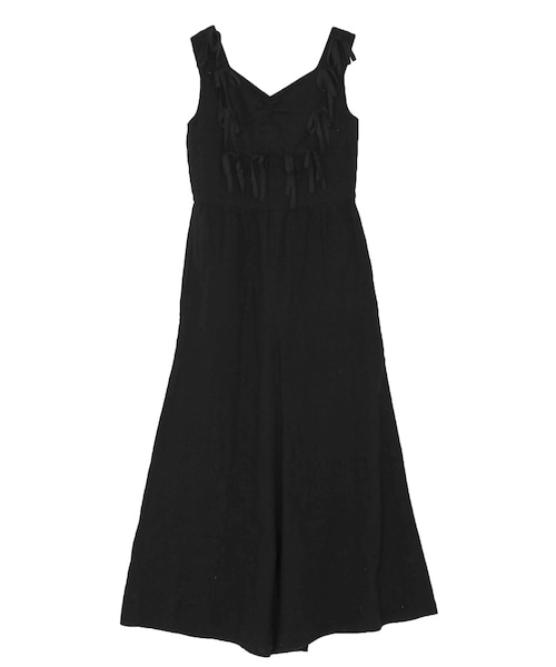 merry jenny（メリージェニー）の「りぼんオールインワン（オールインワン・サロペット・レディース・オフホワイト/ブラック/ブルー・F）」の2枚目の写真