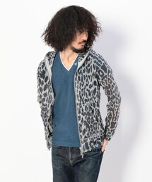 フランシストモークス　ホワイトレオパードスワロフスキーメッシュパーカー　4 XL FranCisT_MOR.K.S.（フランシストモークス）の「FranCisT_MOR