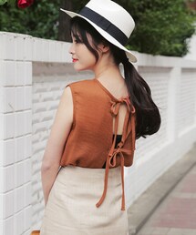 DHOLIC | 4COLORSバックストラップスリーブレス(タンクトップ)