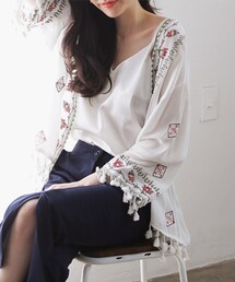 DHOLIC | タッセルヘムエスニックオープンカーディガン(その他アウター)