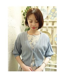 an another angelus | クリア釦透かし編みカーディガン/F&A(カーディガン/ボレロ)