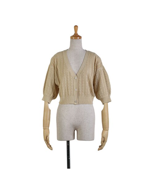 an another angelus（アンアナザーアンジェラス）の「クリア釦透かし編みカーディガン/F&A（カーディガン/ボレロ・レディース・その他）」の3枚目の写真