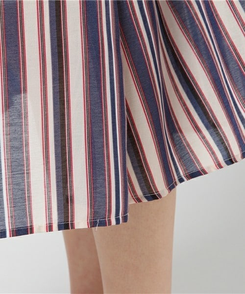 archives（アルシーヴ）の「マルチストライプシャツワンピ（シャツワンピース・レディース・オフホワイト/ブラック/ワイン・MEDIUM）」の9枚目の写真