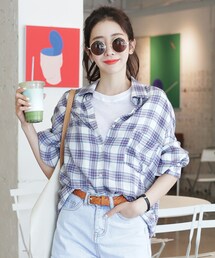 DHOLIC | ビッグシルエットワンポケットチェックシャツ(シャツ/ブラウス)