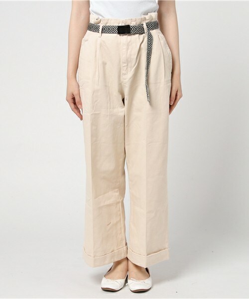 archives（アルシーヴ）の「ツイルタックワイドパンツ（その他パンツ・レディース・アイボリー/ベージュ/カーキ・MEDIUM）」の4枚目の写真