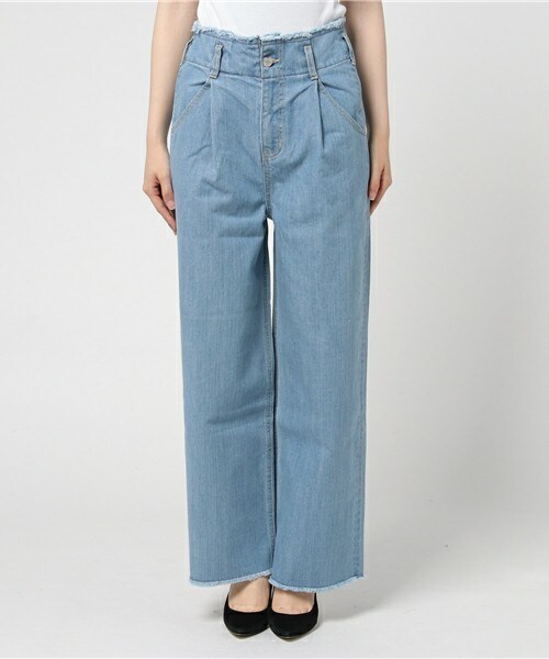 archives（アルシーヴ）の「フリンジデニムパンツ（デニムパンツ・レディース・ブルー/サックスブルー・MEDIUM）」の3枚目の写真