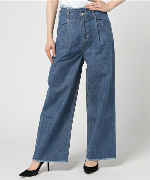 archives（アルシーヴ）の「フリンジデニムパンツ（デニムパンツ・レディース・ブルー/サックスブルー・MEDIUM）」の2枚目の写真