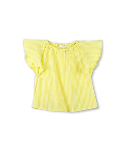 BRANSHES（ブランシェス）の「ストライプブラウス（シャツ/ブラウス・キッズ・エメラルドグリーン/イエロー・80～150）」の2枚目の写真