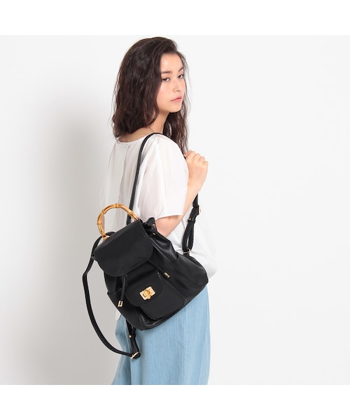 GUCCI レザー バンブーハンドル ミニリュック バックパック オールド グッチ OLD GUCCI ミニリュック バンブーハンドル
