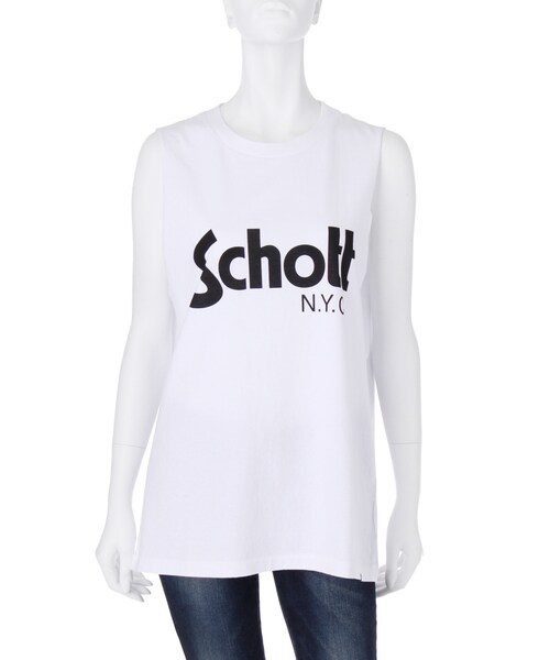 Ungrid(アングリッド)の「Schott別注カットオフタンク(トップス・レディース・ホワイト/ブラック)」の3枚目の写真