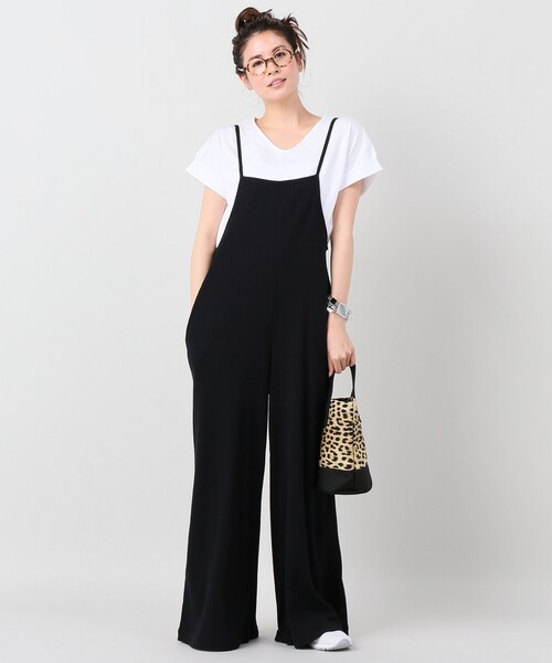 JOURNAL STANDARD（ジャーナルスタンダード）の「CSライトリブサロペット（パンツ・ブラック/フリー/在庫あり）」の4枚目の写真