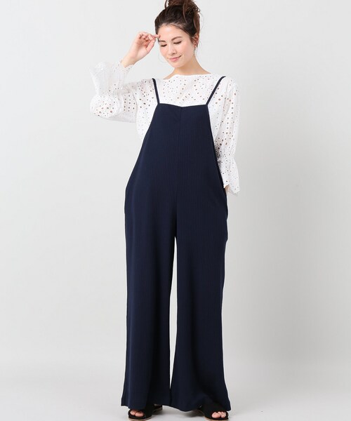 JOURNAL STANDARD（ジャーナルスタンダード）の「CSライトリブサロペット（パンツ・ブラック/フリー/在庫あり）」の3枚目の写真